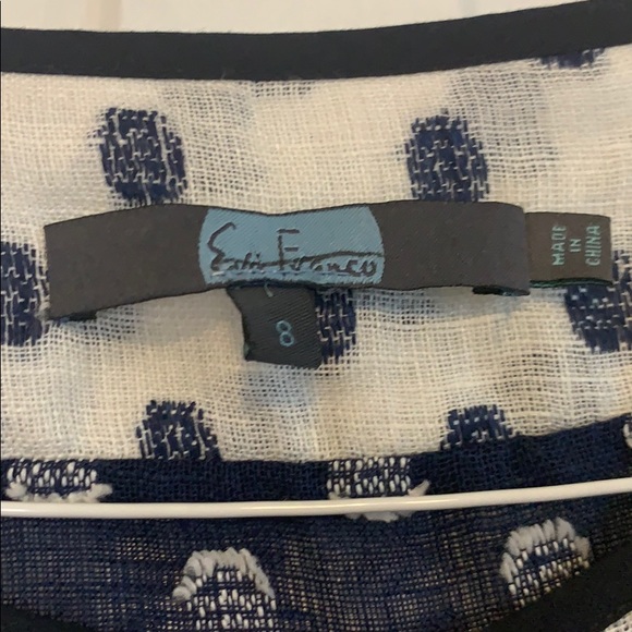 Anthropologie linen polka dot top size 8 - Picture 4 of 7